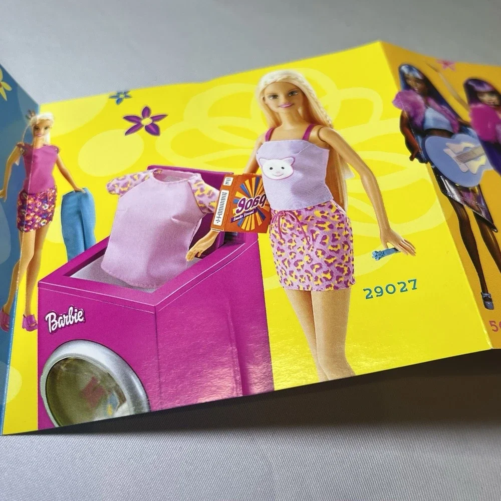 Barbie Doll Vintage 1990s Mattel Fold Out Brochure Pamphlet Insert Flyer Catalog